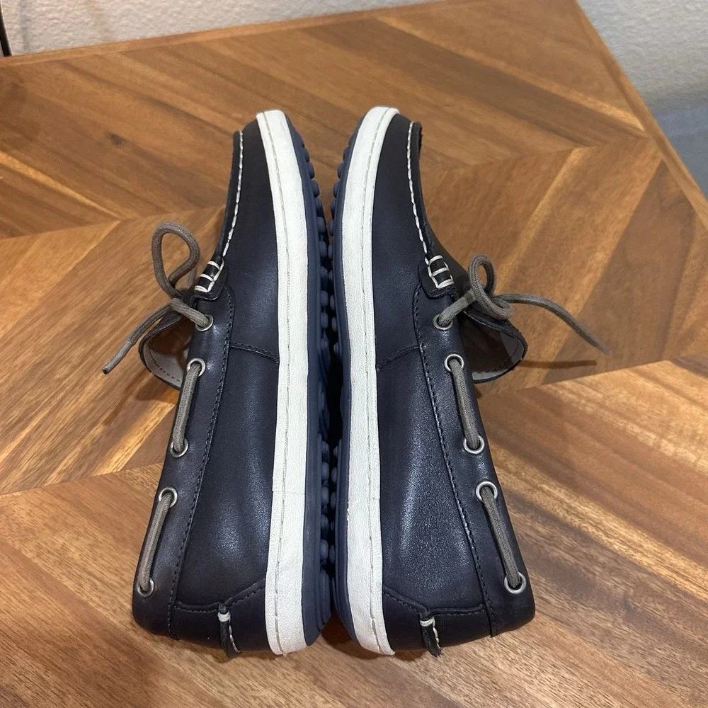 Cole Haan Mens Pinch Roadtrip Camp Moc Blue 7.5 M Navy Leather Boat Shoe Driving